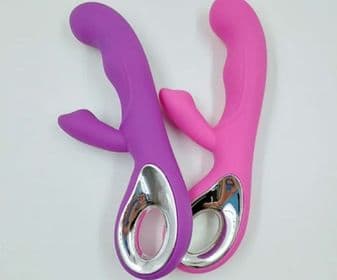 Vibrador estimulador de ponto G e clitóris em silicone com 10 modos de vibrações .